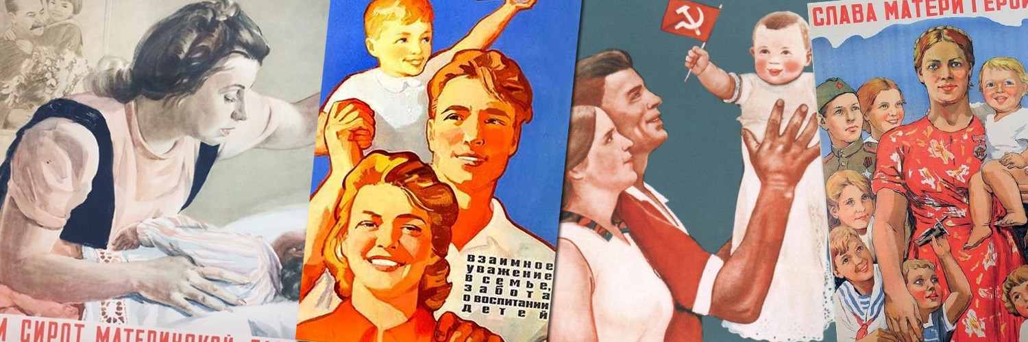 poster comunismo URSS famiglia