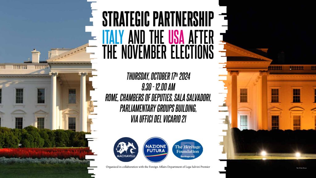 programma del convegno "strategic partnership. italy and the us after the november elections", 17 ottobre 2024, camera dei deputati, roma